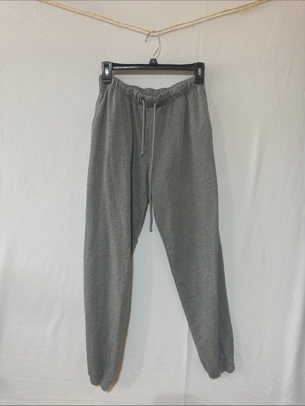 Women's Gray Relaxed Fit Drawstring Joggers 0088